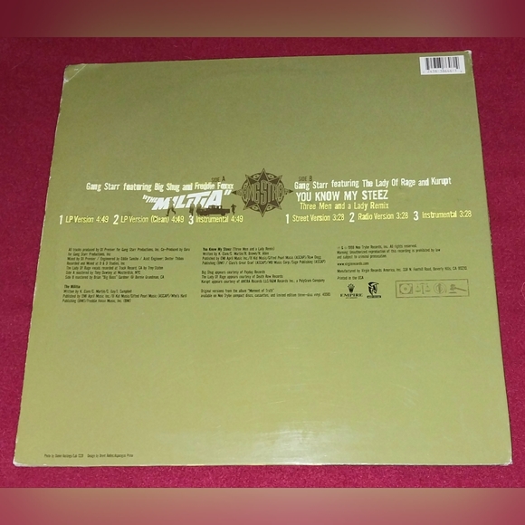 Vintage Rare The Militia Steez 12" Single Record Vinyl Gangstarr Guru Dj Premier - Picture 2 of 6